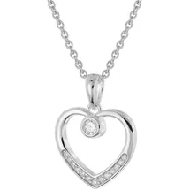 trendor Damen-Halskette 28430 Silber Vergoldet Mit Zirkonia-Herz 40 cm