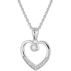 trendor Damen-Halskette 28430 Silber Vergoldet Mit Zirkonia-Herz 40 cm