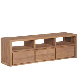 TV-Schrank Massivholz Teak mit natürlichem Finish 120×30×40 cm