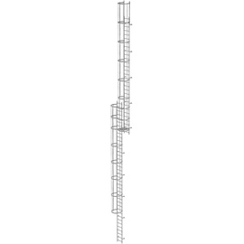 Günzburger MUNK Günzburger Steigtechnik 520165 Stahl verzinkt Mehrzügige Steigleiter mit Rückenschutz (Bau) 18,28m