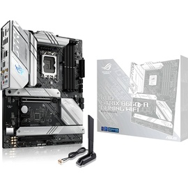 Asus ROG Strix B660-A Gaming WiFi Mainboard Sockel Intel LGA 1700 (Intel B660, mATX, DDR5 Speicher, PCIe 5.0, WiFi 6, 2X M.2, Aura Sync), Weiß