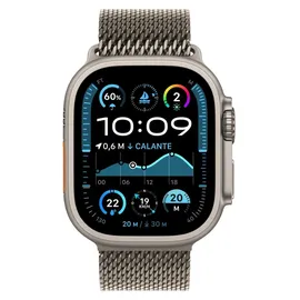 Apple Watch Ultra 2 GPS + Cellular 49 mm Titangehäuse natur, Milanaise Armband natur M