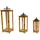 INDA-EXCLUSIV 3 Stk XXL Design Holz-Laternen Windlicht Gartenlaterne Edelstahldach