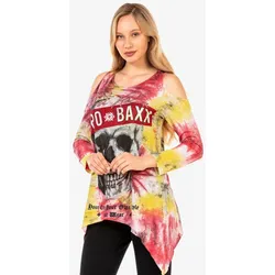 T-Shirt CIPO & BAXX "LONG SLEEVE T-SHIRT", Damen, Gr. S, rot (burgundy), 100% Baumwolle, bedruckt, Basic, regular fit, Rundhals, Langarm, Shirts
