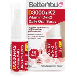 BetterYou Dlux Mundspray mit Vitamin D und Vitamin K2 (12 ml, Natürliche Pfefferminze)