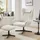 SalesFever Sessel Savannah Cord 82 x 106 x 85 cm Beige mit Hocker und Drehfunktion