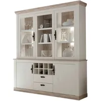 Furn.design Buffetschrank weiß Pinien, Metall, Nachbildung,Pinie, 8 Fächer, 2