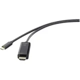 Renkforce USB-C / HDMI Adapterkabel USB-C Stecker, HDMI-A Stecker 1,80 m Schwarz