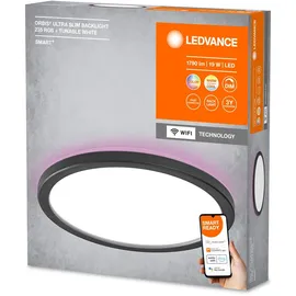 LEDVANCE Smart+ LED-Deckenleuchte Orbis Ultra Slim Rücklicht Schwarz Ø 23 cm