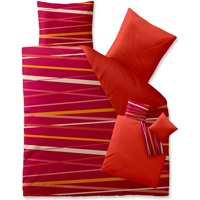 CelinaTex Harmony Bettwäsche 200 x 200 cm Mikrofaser Bettbezug Selena Streifen Orange Pink Weiß