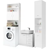 CASARIA Badmöbel-Set Neapel 3-tlg. Weiß
