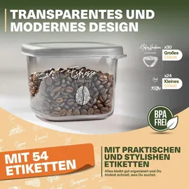 viwares Vorratsdosen-Set grau 48-teilig