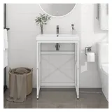 vidaXL Badezimmer Waschtischgestell Weiß 59x38x83 cm Eisen