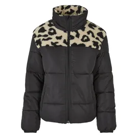 URBAN CLASSICS Aop Sherpa Mixed Steppjacke Black / Sand Leo XS