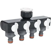 Bradas 4 Wege-Verteiler Wasserverteiler gelb