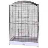 Skyline Vogelkäfig Loretto XXL, ca. B118/H175/T75 cm, Schwarz, Weiß