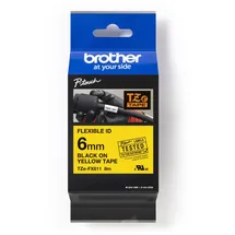 Brother TZE-FX611 6mm schwarz auf gelb