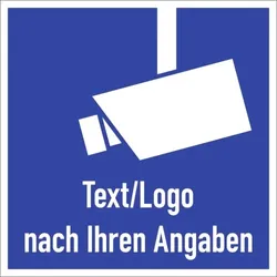 Dreifke® Aufkleber, Video-Infozeichen - Text und/oder Logo nach Ihren Angaben, Folie, 60x60 mm