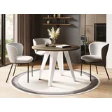 WFL GROUP Esstisch Griffin (erhältlich in zwei Größen – 90/100 cm, ausziehbar auf 130/140 cm), platzsparender Tisch für kleine Küche, Esszimmer oder Wohnzimmer braun 90 cm x 76 cm x 90 cm