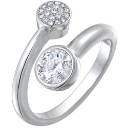 Elli Ring Wickelring Kristalle Farbe Silber für Damen 54 