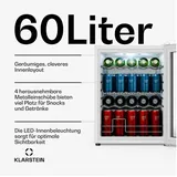 Klarstein Getränkekühlschrank 10047762, 64 cm hoch, 47.4 cm breit silberfarben|weiß 47.4 cm x 64 cm x 45 cm
