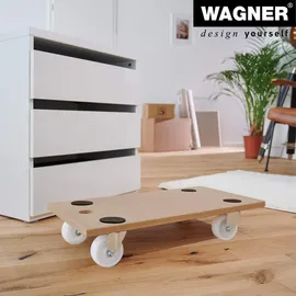 Wagner System GmbH WAGNER Transporthilfe MDF - 57,5 x 30 x 10 cm, Rollen Ø 75 mm, Tragkraft 200 kg, MDF 18 mm - 20112101