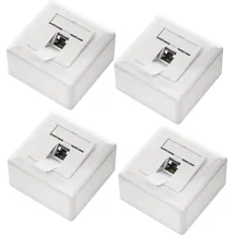 deleyCON 4x CAT6 Universal Netzwerkdose - 1x RJ45 Port - Geschirmt - Aufputz oder Unterputz - 1 Gigabit Ethernet Netzwerk - EIA/TIA 568A&B - Weiß - Weiß