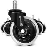 oneConcept Bürostuhlrollen 5 Rollen 10 x 22 mm 360° drehbar austauschbar keine Kratzer - Oneconcept