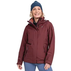 Schöffel Winterjacke 3in1 Partinello (wasser- und winddicht + Fleecejacke) burgundrot Damen