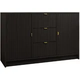Mirjan24 Sideboard, Schwarz, Metall, 3 Schubladen, Rechteckig, 118x75x40 cm, Wohnzimmer, Kommoden - Sideboards, Sideboards