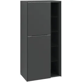 Villeroy & Boch Subway 3.0 Mittelschrank 57,4 x 120 x 36,2 cm Schwarz/Kansas Oak
