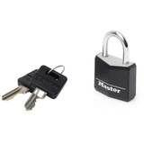 Master Lock 9130EURDBLK Vorhängeschloss mit Schlüssel aus Aluminium mit Vinylabdeckung, Schwarz, Br. 30 mm, verschieden. SB