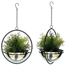 DanDiBo Ambiente Blumenampel 53 x 53 x 53 cm Silber