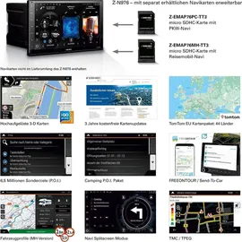 Zenec Z-N976 2-Din Autoradio, Multimediasystem mit 9“/22,9 cm Touchscreen, Mediencenter mit DAB+ BT USB,
