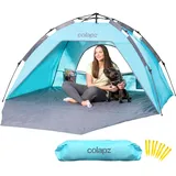 Colapz Strandmuschel Pop Up. Strandmuschel UV Schutz Unterstände für Erwachsene. Einfach zu benutzende Pop Up Zelte. Tragbare Windschutz, Strand Sonnenschutzzelte