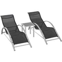 Outsunny Gartenliege 169 x 59 x 66 cm Schwarz