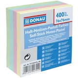 Donau Elektronik DONAU 7573001PL-99 Haftnotizen Klebezettel, 76 x 76 mm, 1x400 Blätter, Pastell/Selbstklebende Sticky Notes