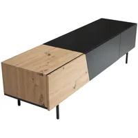 KADIMA DESIGN Lowboard Schwarz mit Eiche-Dekor 150x40x40 cm TV-Kommode