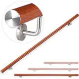 Relaxdays Handlauf Aluminium, Eiche-Optik
