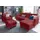 exxpo - sofa fashion "Elio, kompakt, bequem & zeitloses Design, Breite 217cm, L-Form", rot (bordeaux), B:217cm H:84cm T:157cm, Luxus-Kunstleder;NaturLEDER (echtes Rindsleder) in Sitz und Rücken.