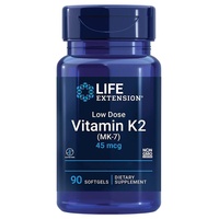 Life Extension, Low Dose Vitamin K2, mit trans-MK-7, 45mcg, 90 Weichkapseln, Laborgeprüft, Glutenfrei, Sojafrei, Ohne Gentechnik