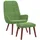 vidaXL Relaxsessel Samt 61 x 70 x 96,5 cm hellgrün inkl. Hocker
