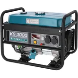 Könner & Söhnen KS 3000 Stromerzeuger,7 PS 4-Takt Benzinmotor, strom generator 3000 Watt,16A,230V Generator, Garage oder Camping Blau3