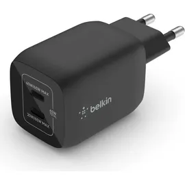 Belkin 65W Dual USB-C Ladegerät, Power Deliver, PPS, schwarz, universal