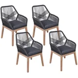 Garden Pleasure Pomona Gartenstuhl 62 x 60 x 82 cm grau 4 St.