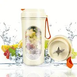 Portable Smoothie-Maker 450ml Tragbarer Mixer mit 12-Blatt-Edelstahlklinge Mini Blender Typ C Ladung Mit Direkter Trinkwasserbedeckung für Shakes und Smoothies, für Küche, Reisen, Fitnessstudio