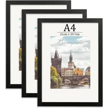 luxuskollektion Bilderrahmen Modern schwarz 21x29,7 cm 3er Set