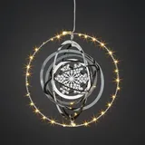 Hellum Weihnachtsstern LED Metall 3D-Effekt Timer silber/transparent/weiß