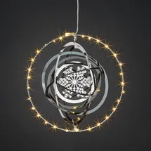 Hellum Weihnachtsstern LED Metall 3D-Effekt Timer silber/transparent/weiß
