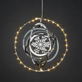 Hellum Weihnachtsstern LED Metall 3D-Effekt Timer silber/transparent/weiß